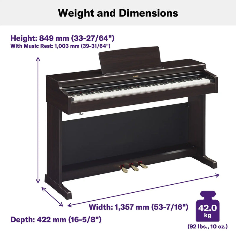 Yamaha YDP-165 Arius Digital Piano ( Bench Included and Home Installation)