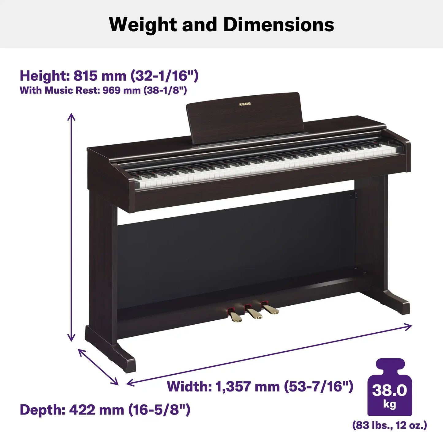 Yamaha YDP-145 Arius Digital Piano ( Bench Included and Home Installation)