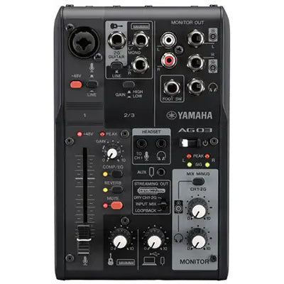 Yamaha AG03MK2 Live Streaming Mixer Black