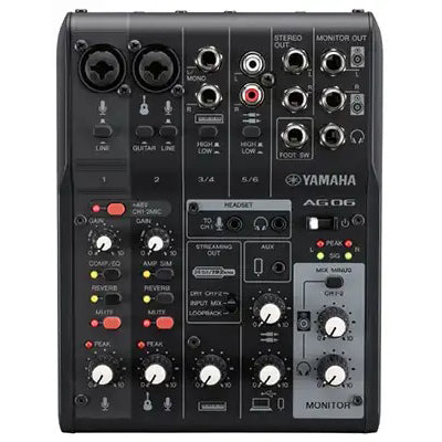 Yamaha AG06MK2 Live Streaming Mixer Black