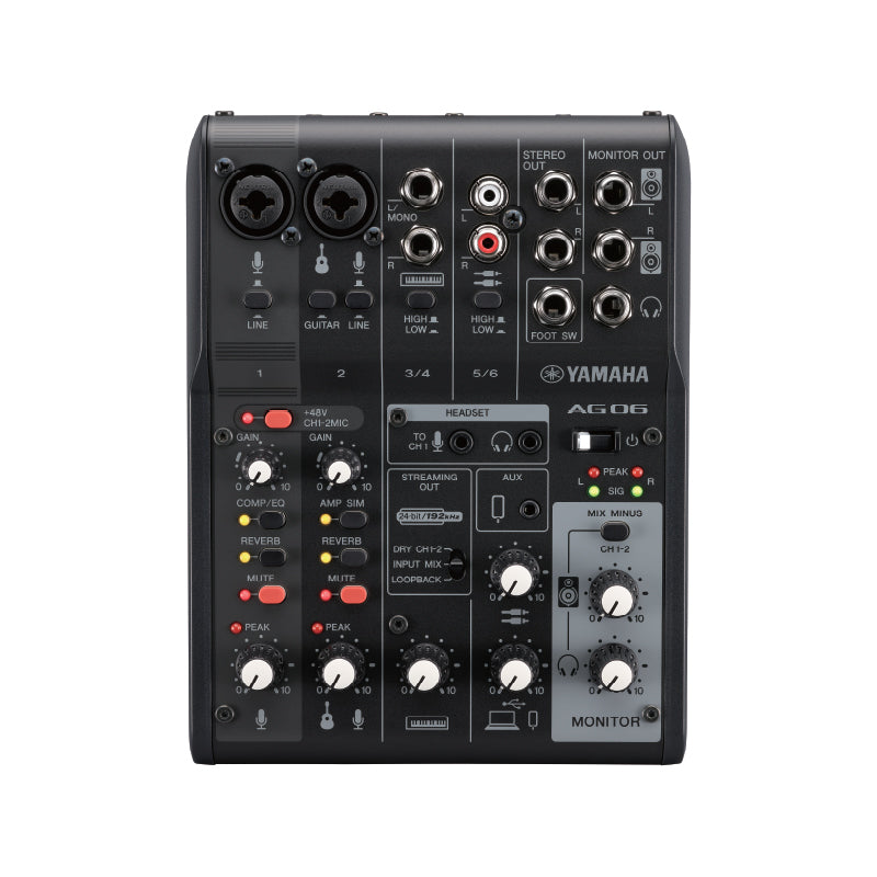 Yamaha AG06MK2 Live Streaming Mixer Black