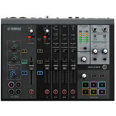 Yamaha AG08 (Black) Live Streaming Mixer