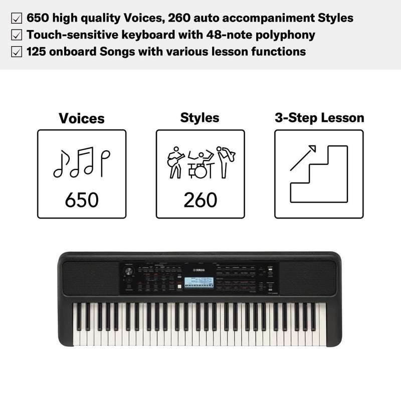 Yamaha PSR-E383 Portable Keyboard 61 Keys (Adaptor Included)