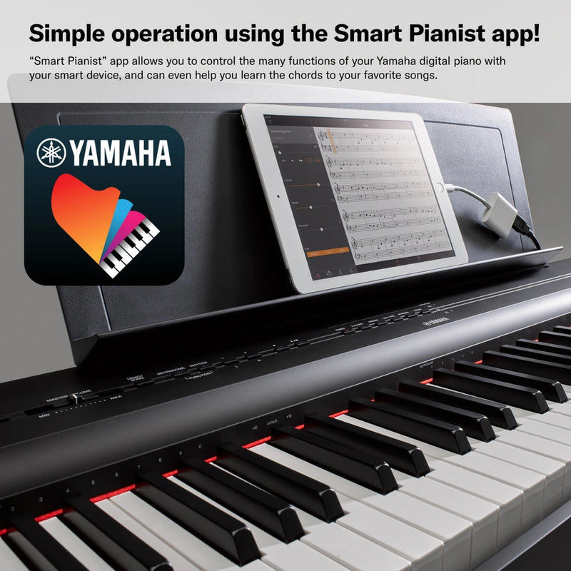 Yamaha P-125AB Digital Piano With 88 Keys (Portable Digital Piano) Adaptor Included
