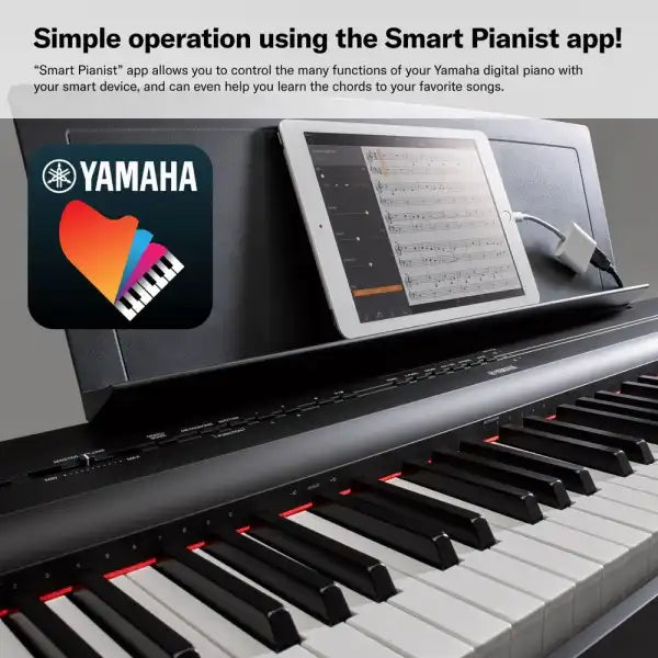 Yamaha P-125AB Digital Piano With 88 Keys (Portable Digital Piano) Adaptor Included
