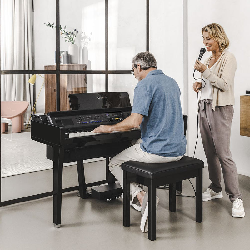 Yamaha CVP-909PE Polished Ebony Clavinova Digital Piano With Bench (with Home Installation)