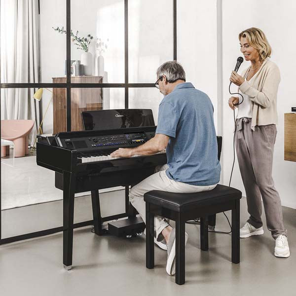Yamaha CVP-909PE Polished Ebony Clavinova Digital Piano With Bench (with Home Installation)