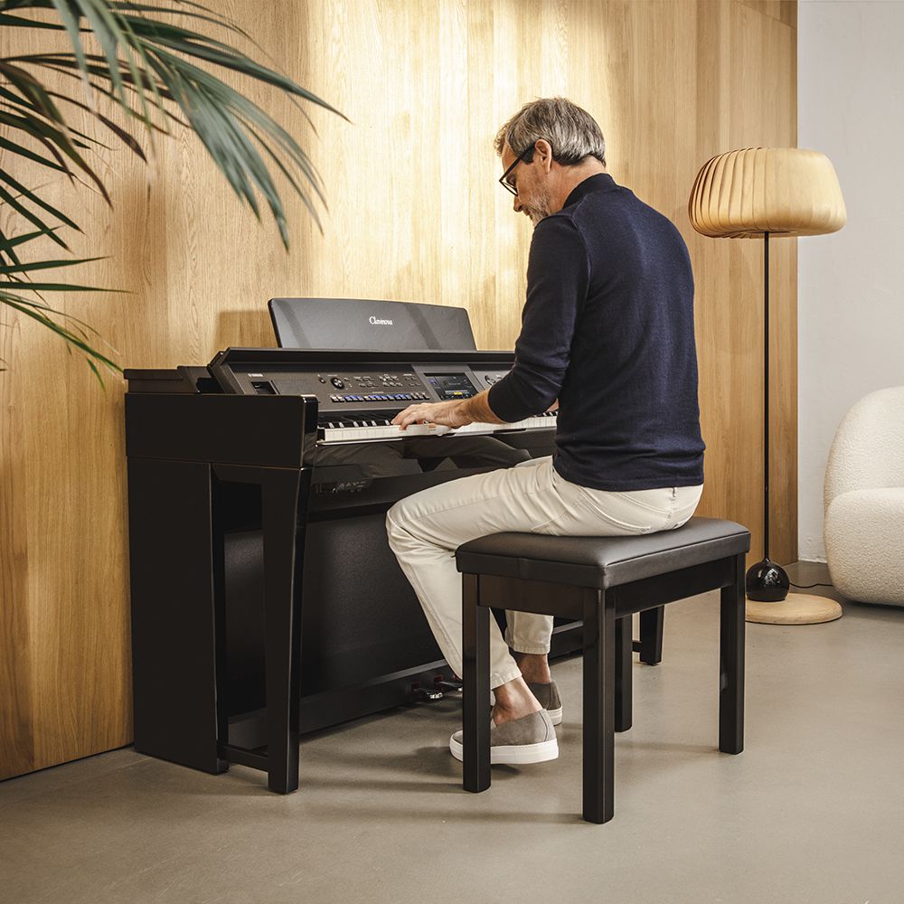 Yamaha CVP-905PE Polished Ebony Clavinova Digital Piano With Bench (with Home Installation)