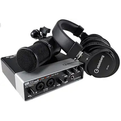 Steinberg Recording Pack With IXO22 Audio Interface, Studio Condenser Mic, Monitor Headphones, Cubase AI, Cubasis LE, WaveLab LE and Steinberg Plus Software