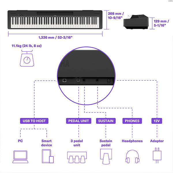 Yamaha-P-145BT-Digital-Piano-with-Bluetooth®-Audio-Function-Black