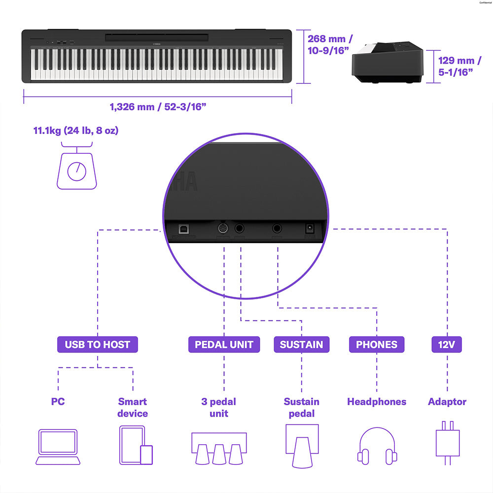 Yamaha-P-145BT-Digital-Piano-with-Bluetooth®-Audio-Function-Black