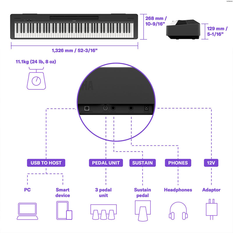 Yamaha-P-145BT-Digital-Piano-with-Bluetooth®-Audio-Function-Black